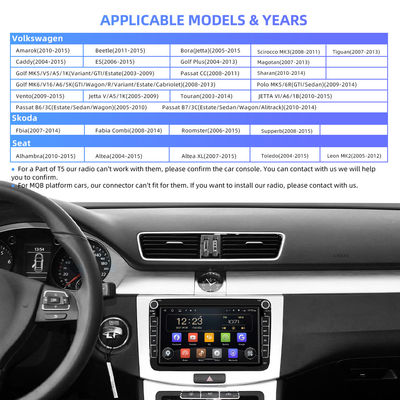 Ruído HD QLED 1280*720P do rádio 2 da navegação de Polo Car GPS do golfe de Skoda auto